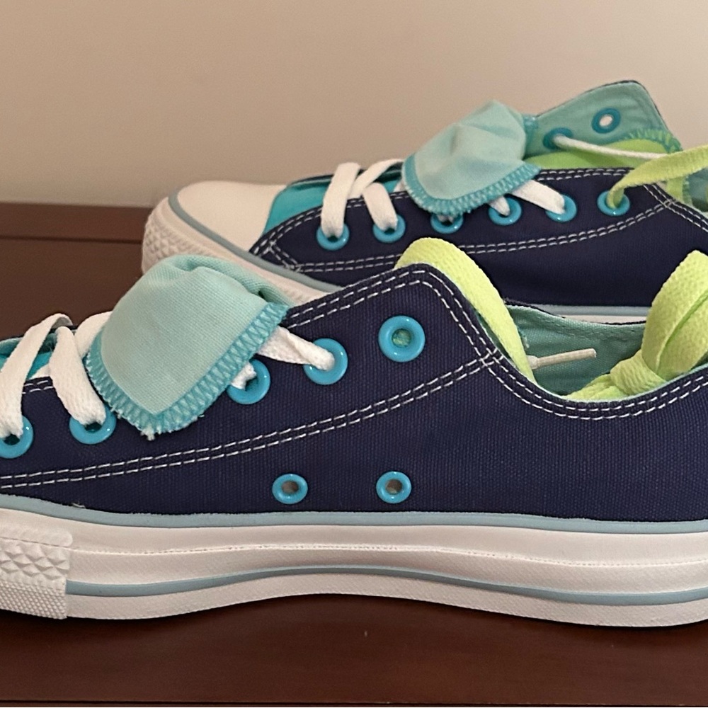 Converse Navy and Aqua Sneakers